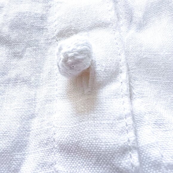 Joie Womens Linen embroidered button down Shirt Short Sleeve Size Medium - Picture 9 of 13